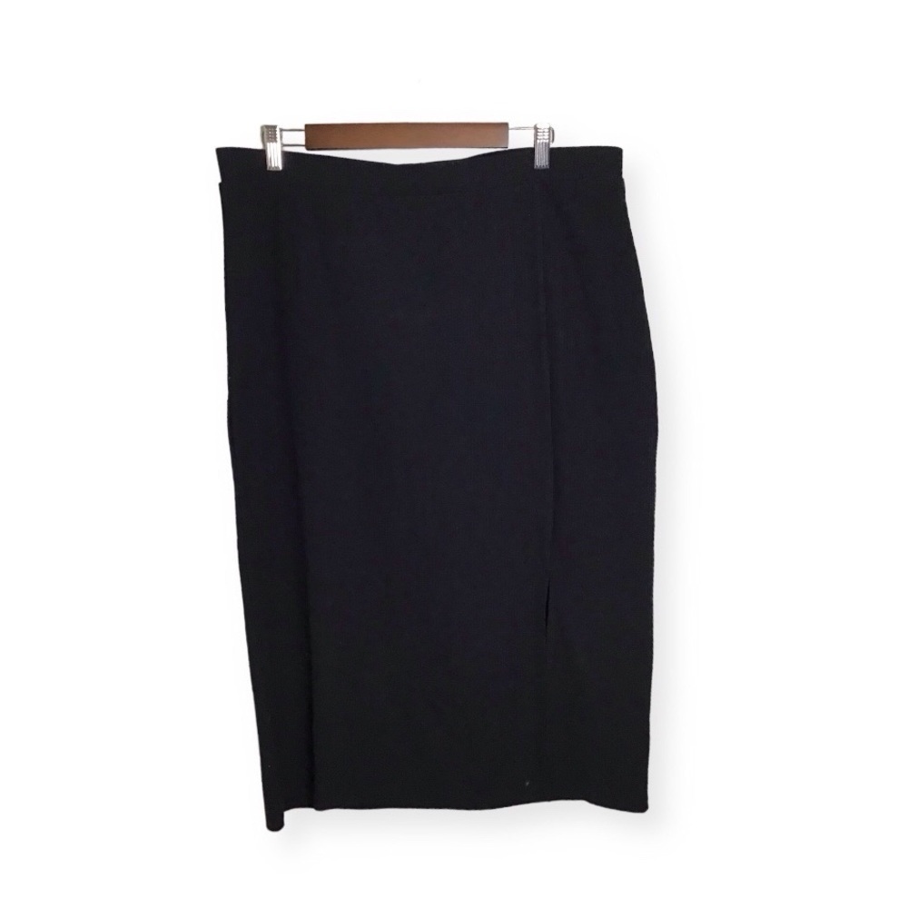 NWT The Drop Veronique High Waist Slit Skirt in Black Size 2X.